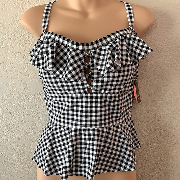 torrid Other - Torrid Tankini, Size 1, Black/White Gingham
